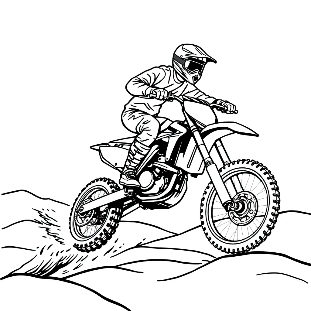 Motocross coloring page