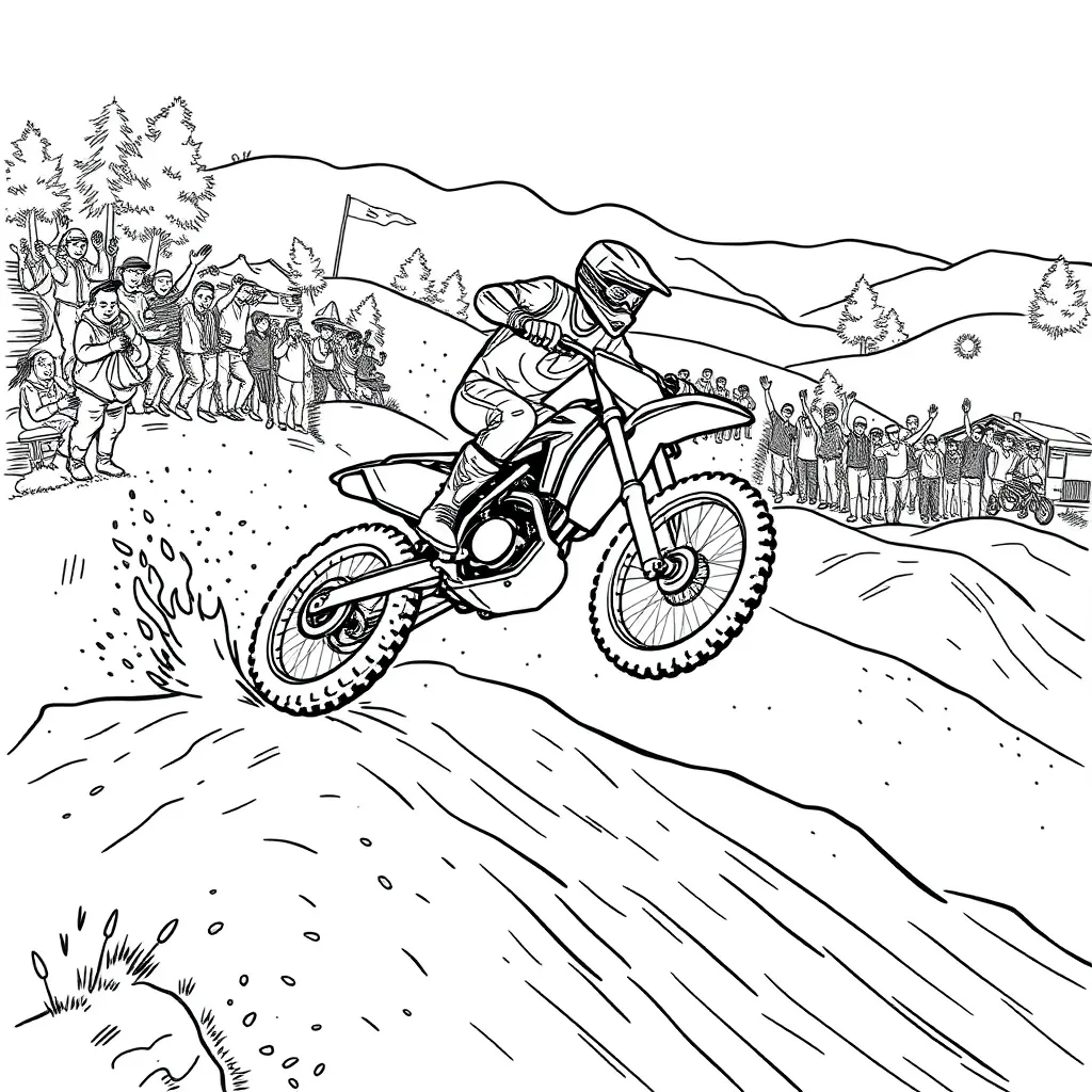 Motocross coloring page