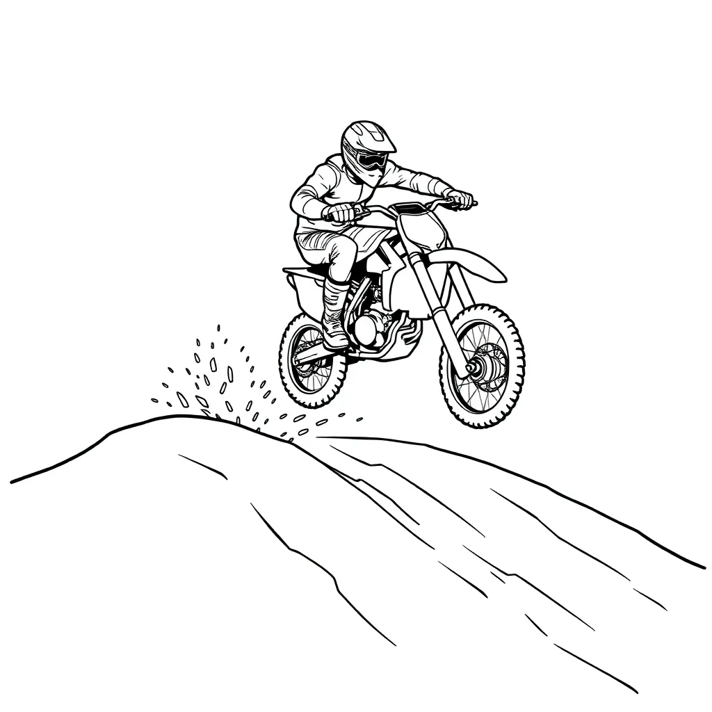 Motocross coloring page