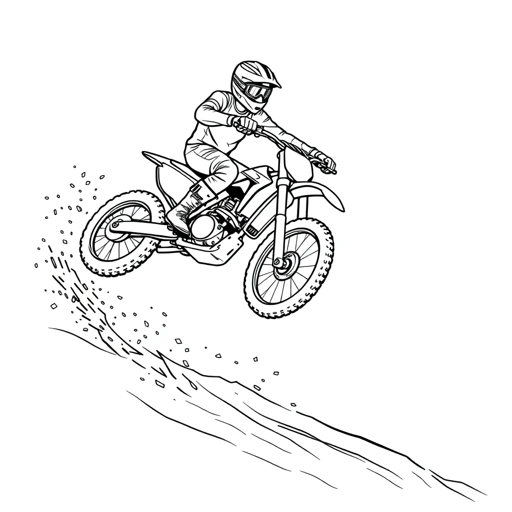 Motocross coloring page