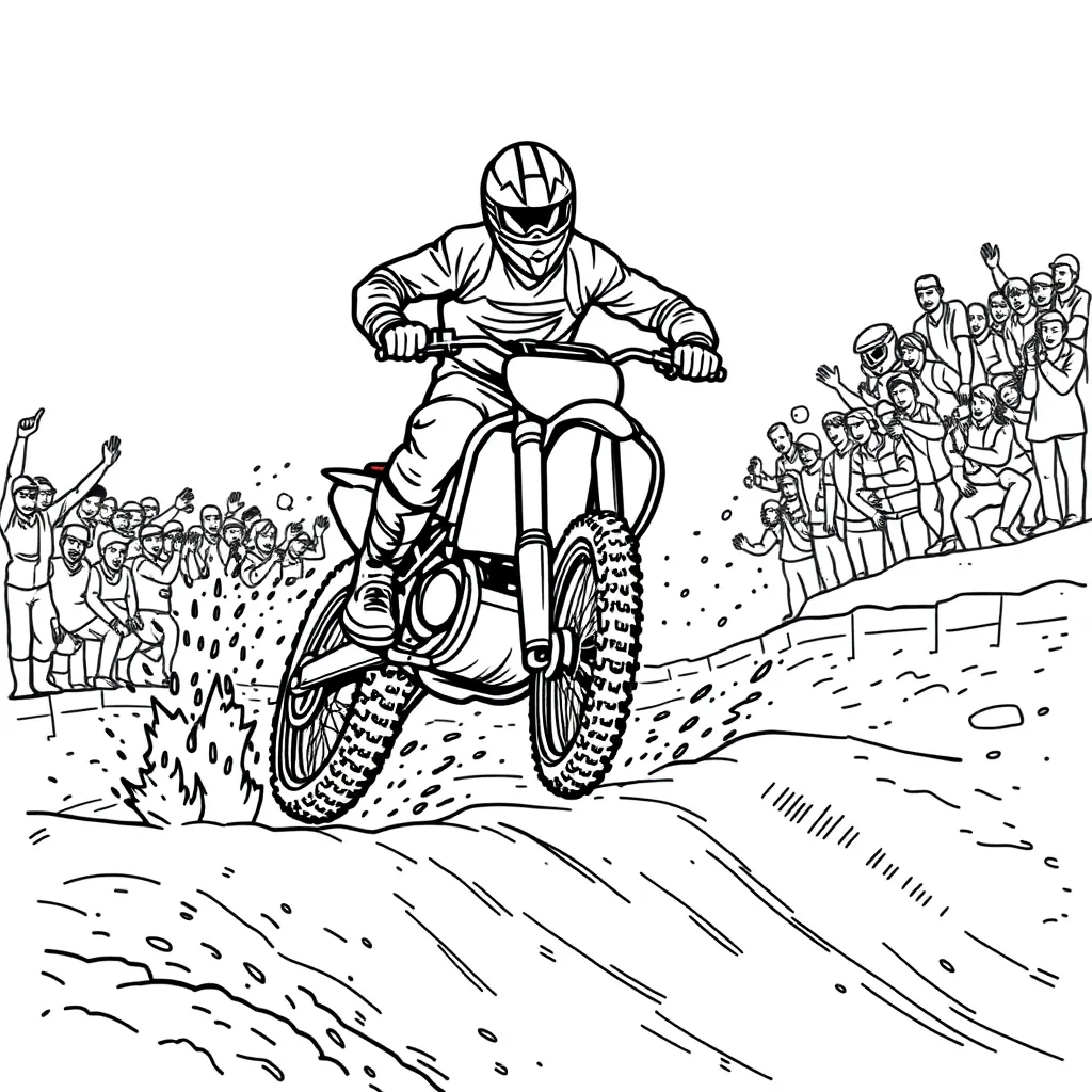 Motocross coloring page