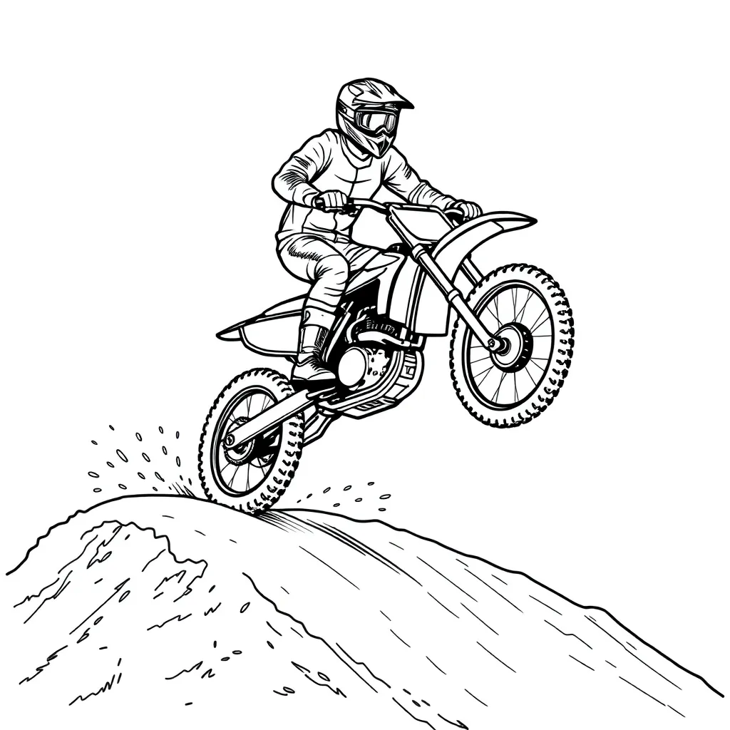 Motocross coloring page