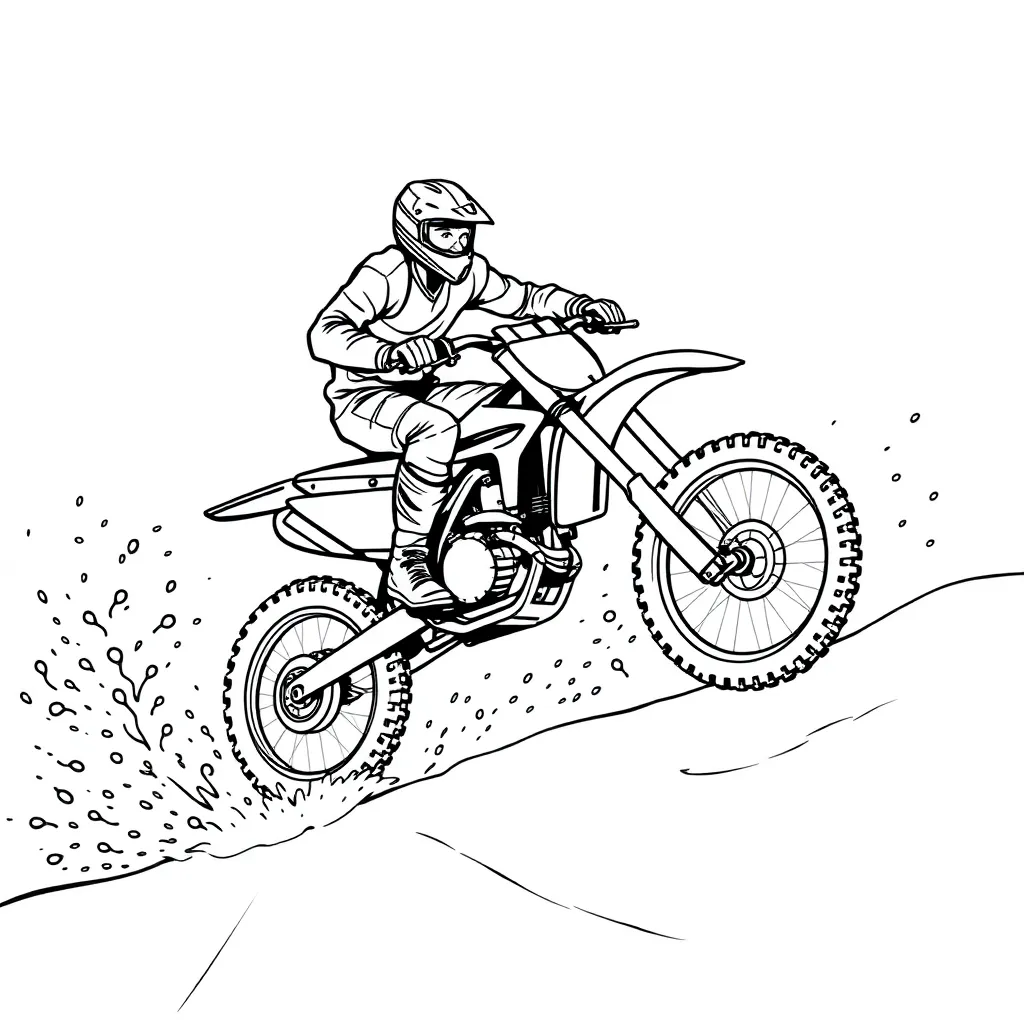 Motocross coloring page