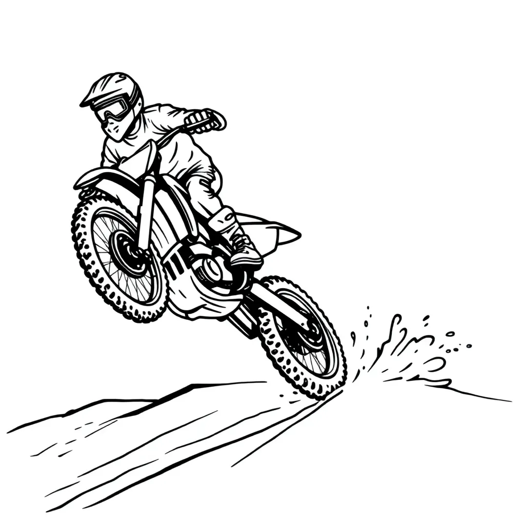 Motocross coloring page