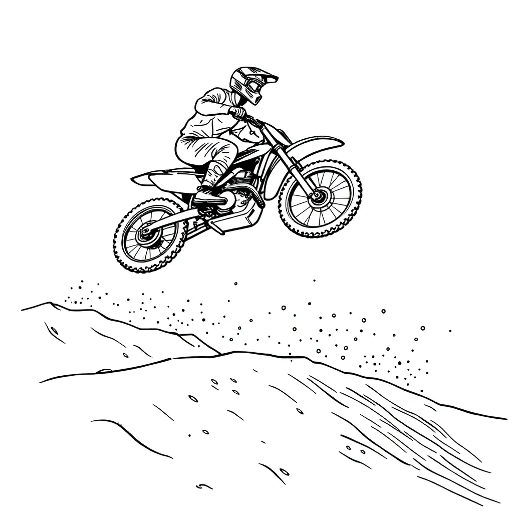 Motocross coloring page