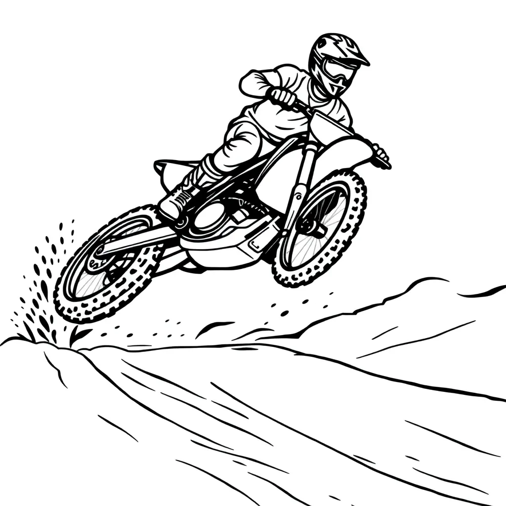 Motocross coloring page