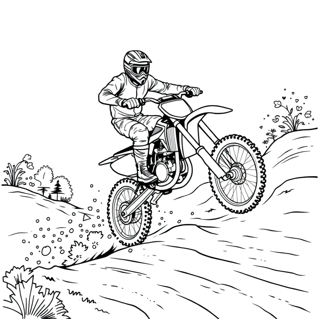Motocross coloring page