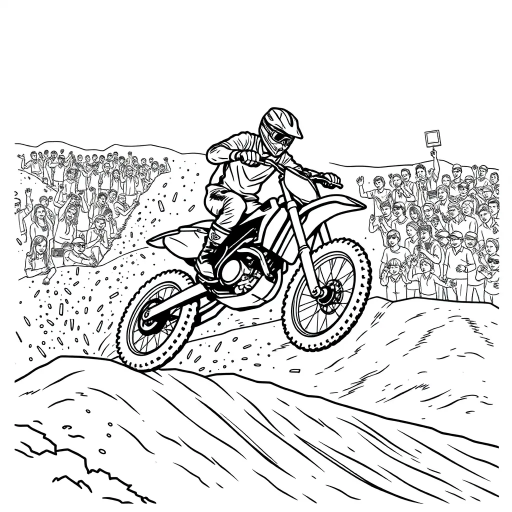 Motocross coloring page