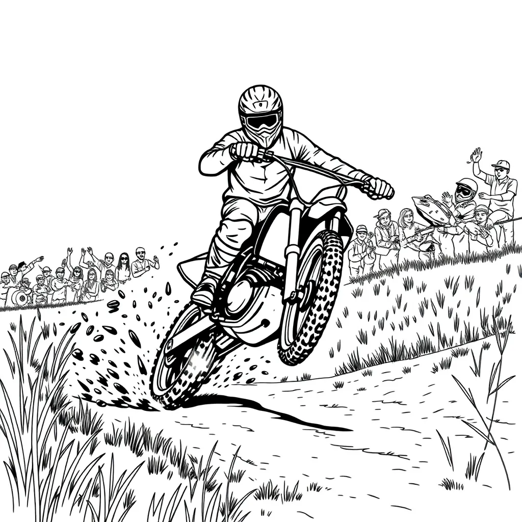 Motocross coloring page