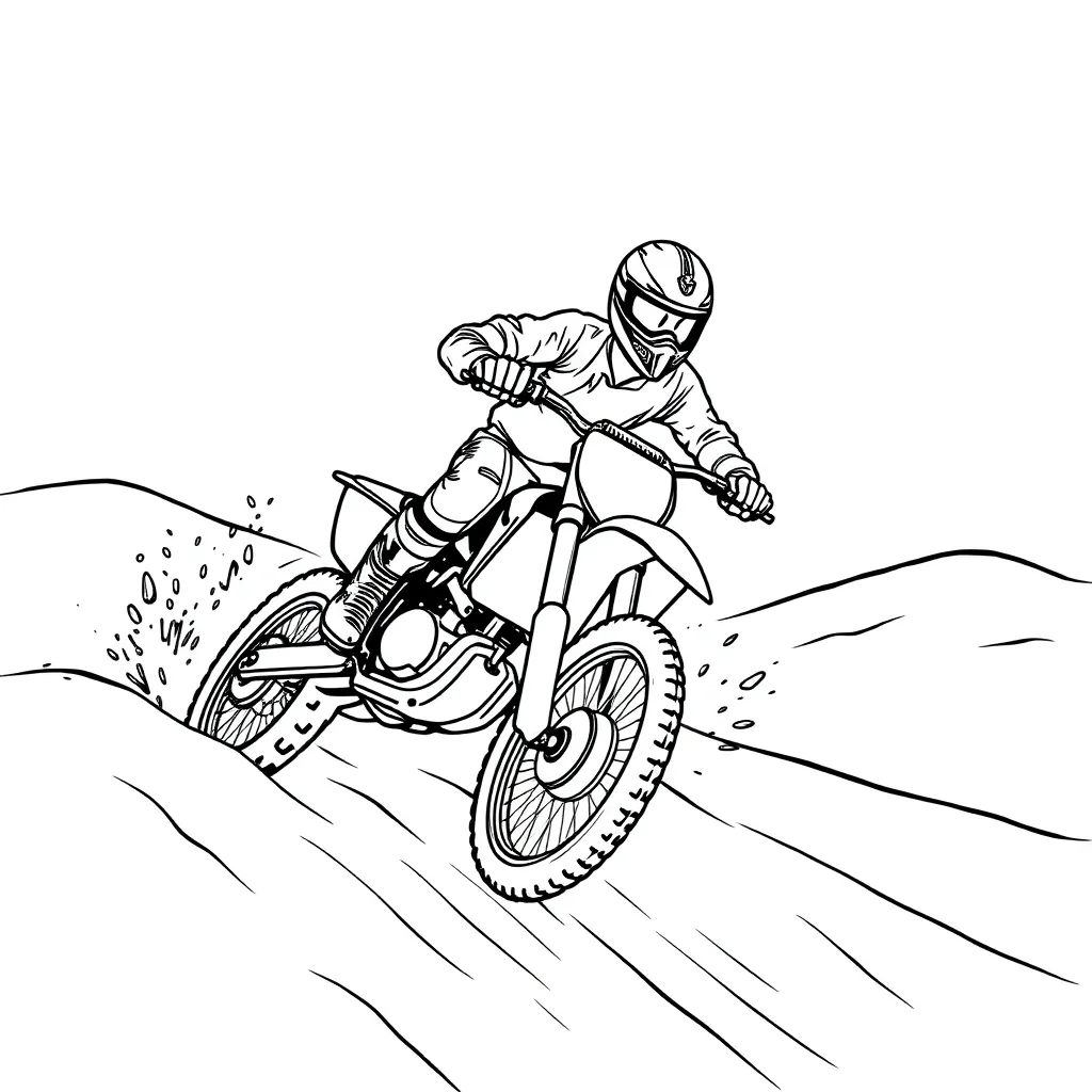 Motocross coloring page