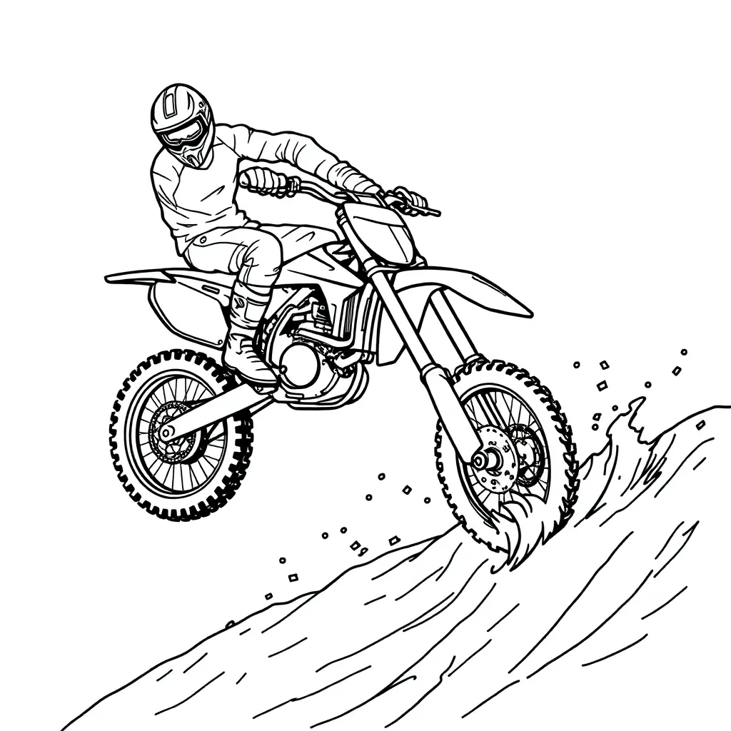 Motocross coloring page
