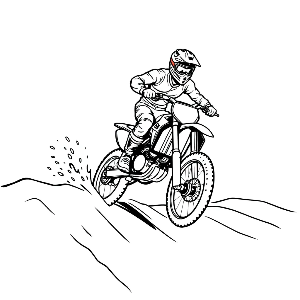 Motocross coloring page