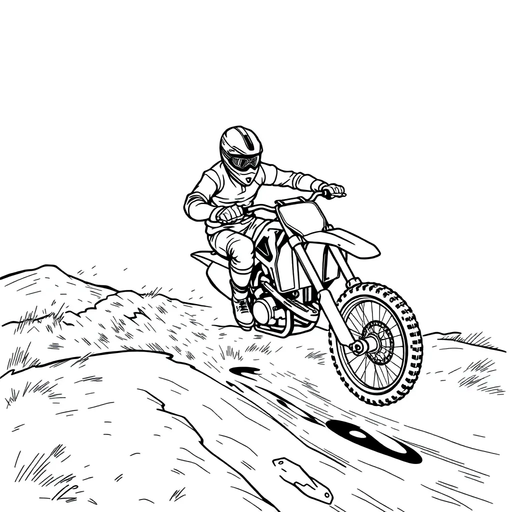 Motocross coloring page