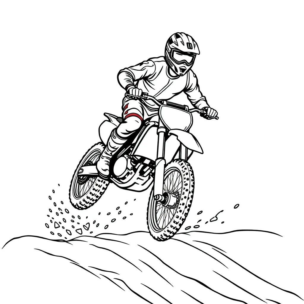 Motocross coloring page