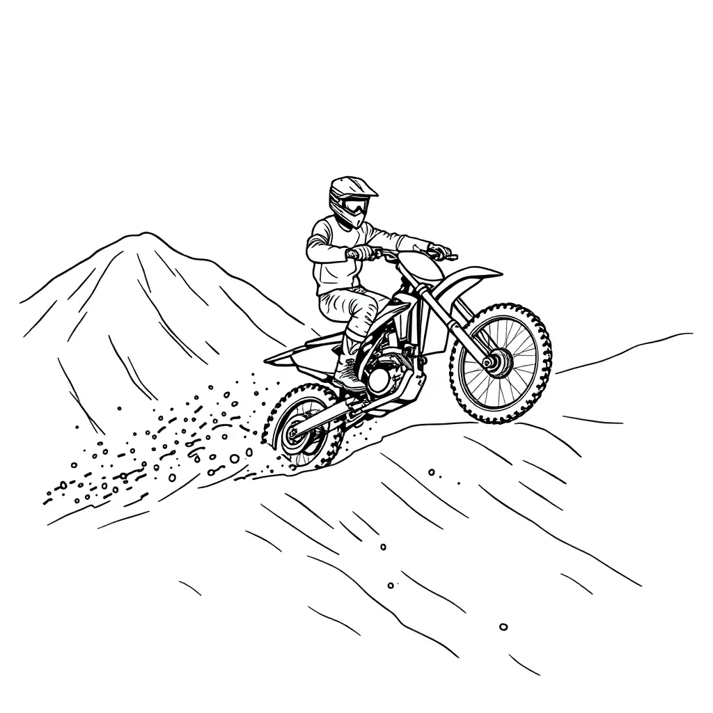 Motocross coloring page