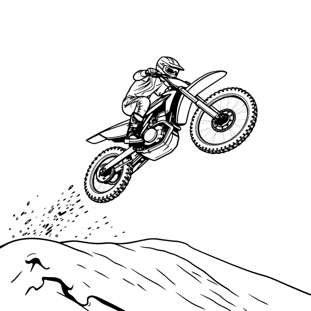 Motocross coloring page