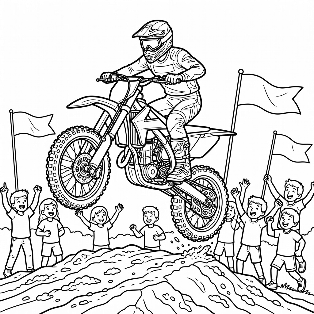 Motocross coloring page