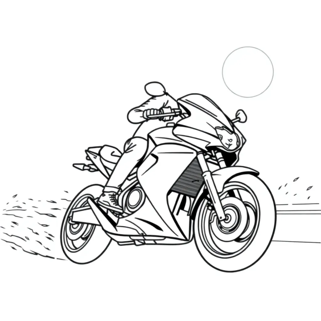 Motorbike coloring page