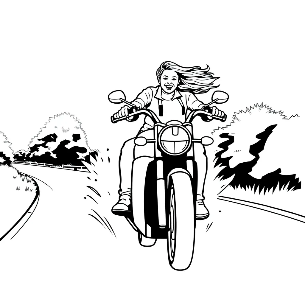 Motorbike coloring page