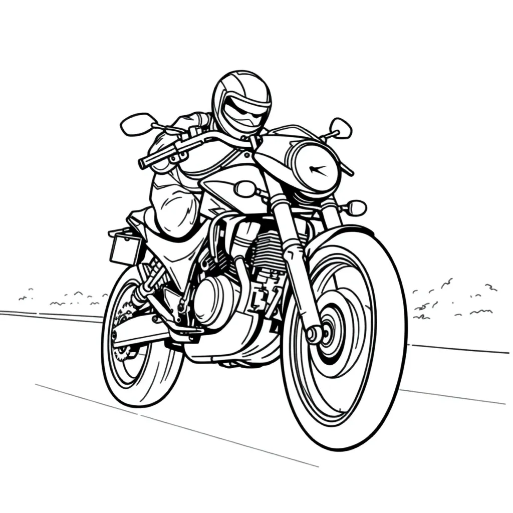 Motorbike coloring page