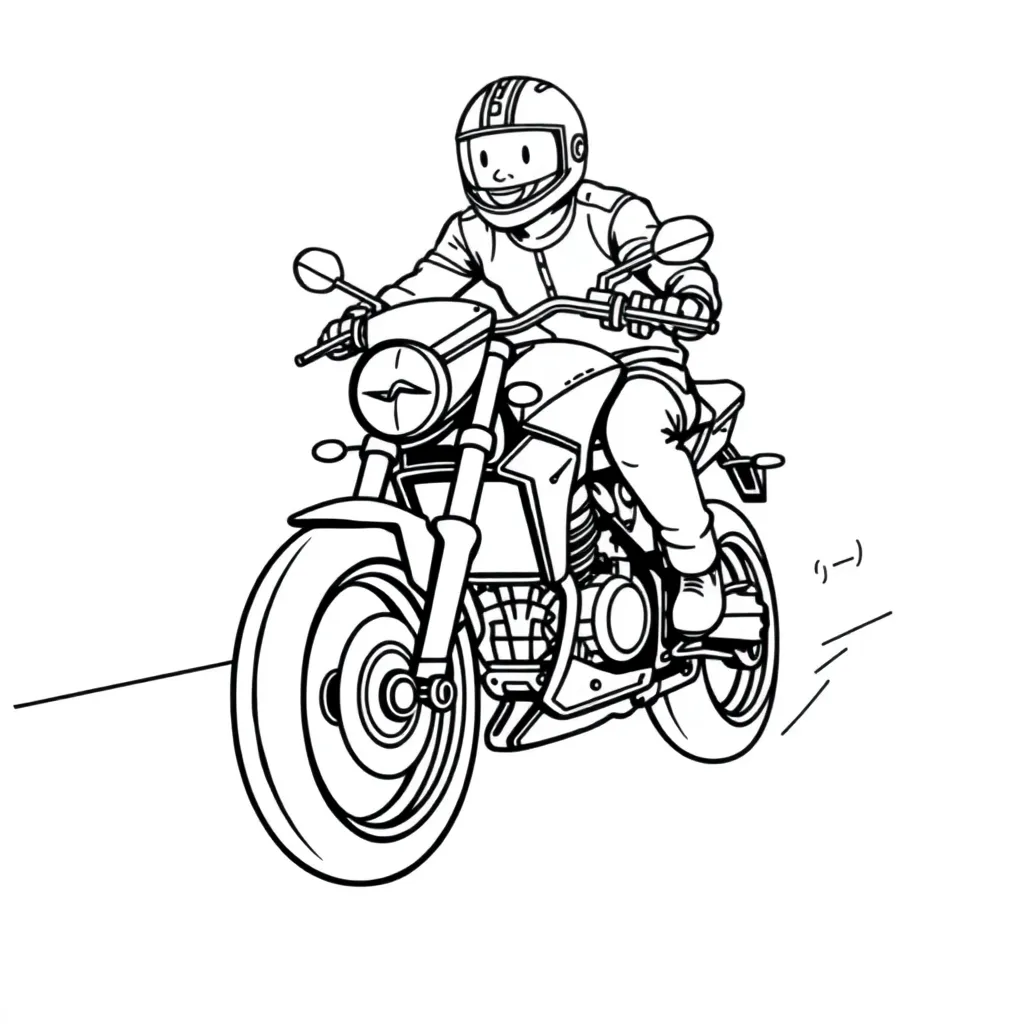 Motorbike coloring page