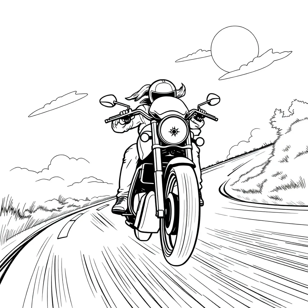 Motorbike coloring page