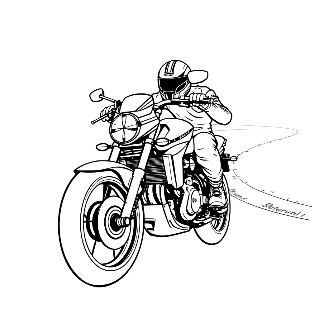 Motorbike coloring page
