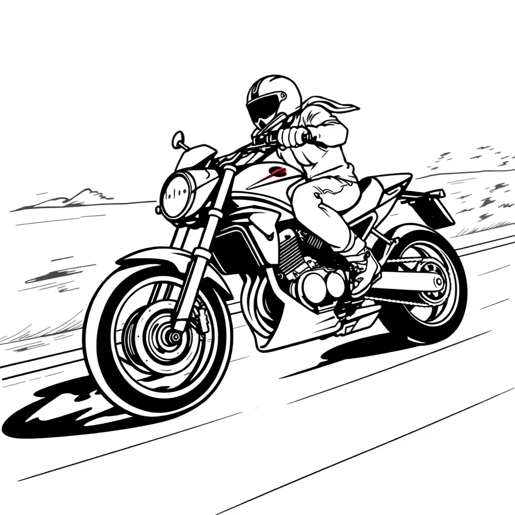 Motorbike coloring page