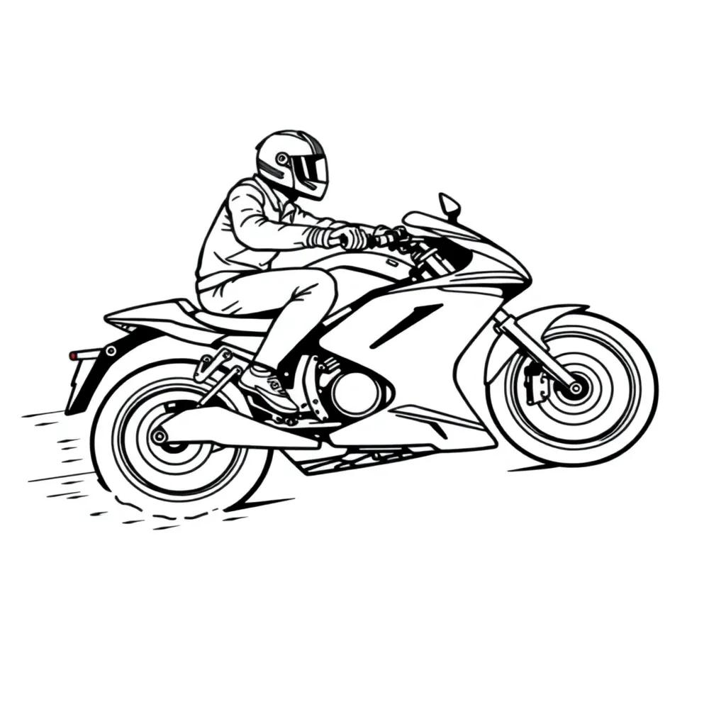 Motorbike coloring page