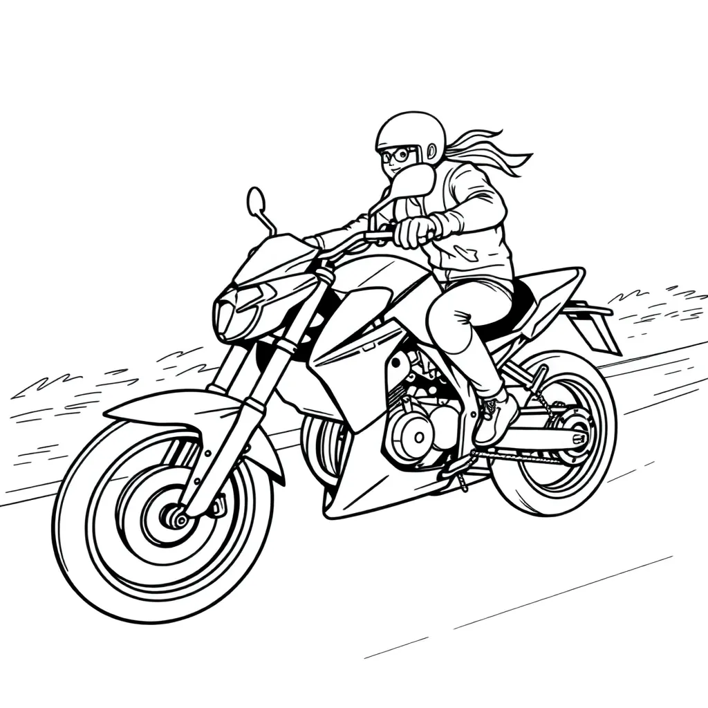 Motorbike coloring page
