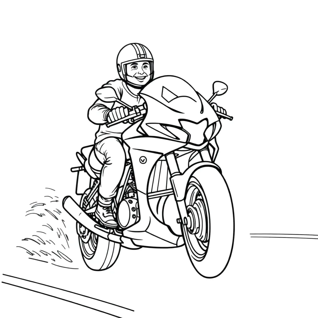 Motorbike coloring page