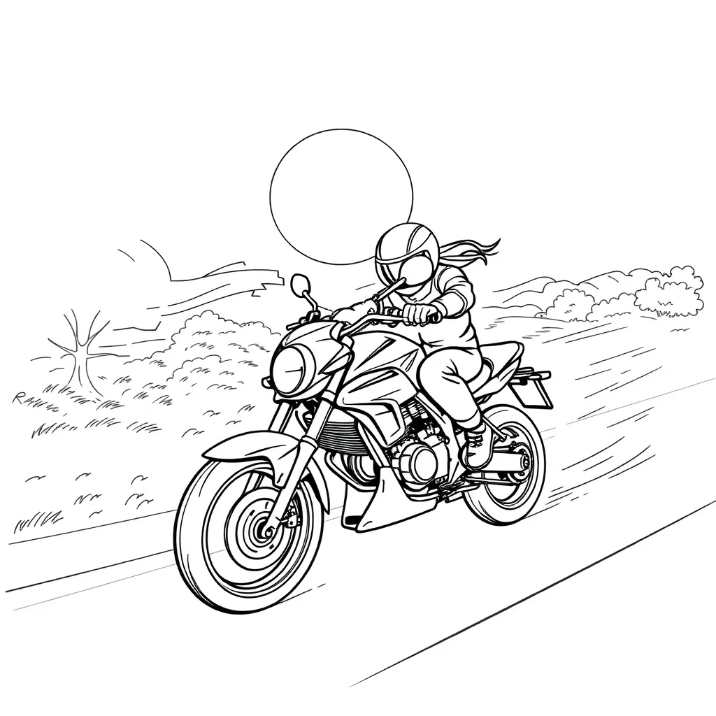 Motorbike coloring page