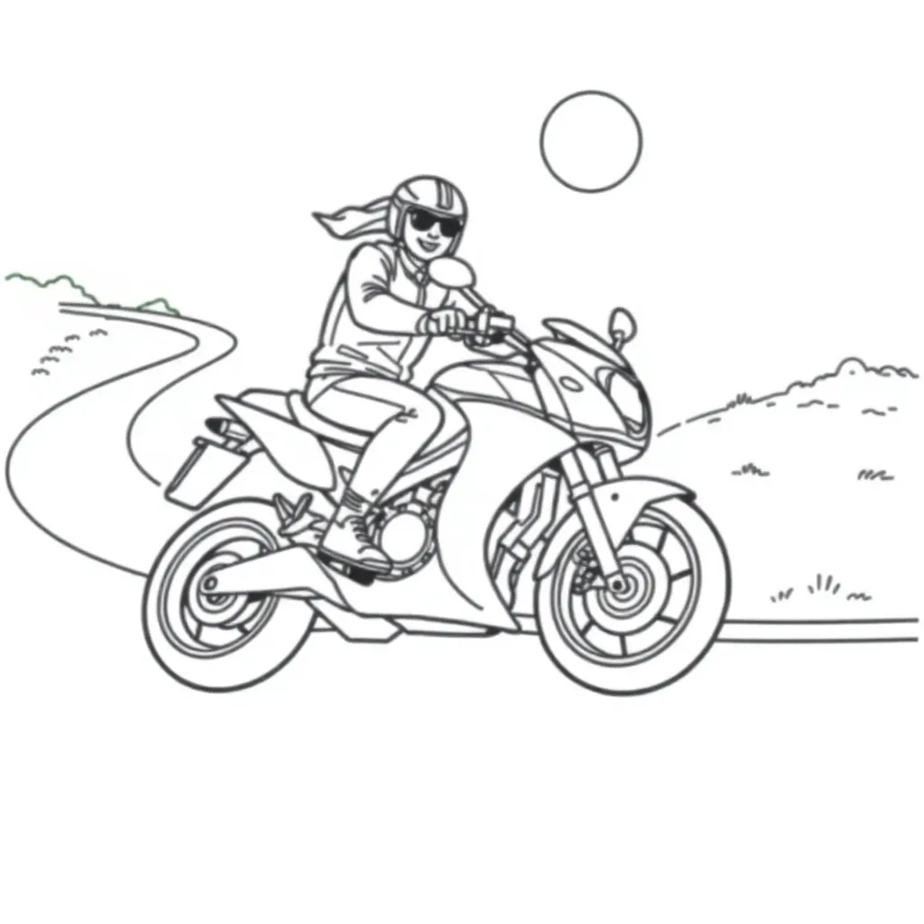 Motorbike coloring page