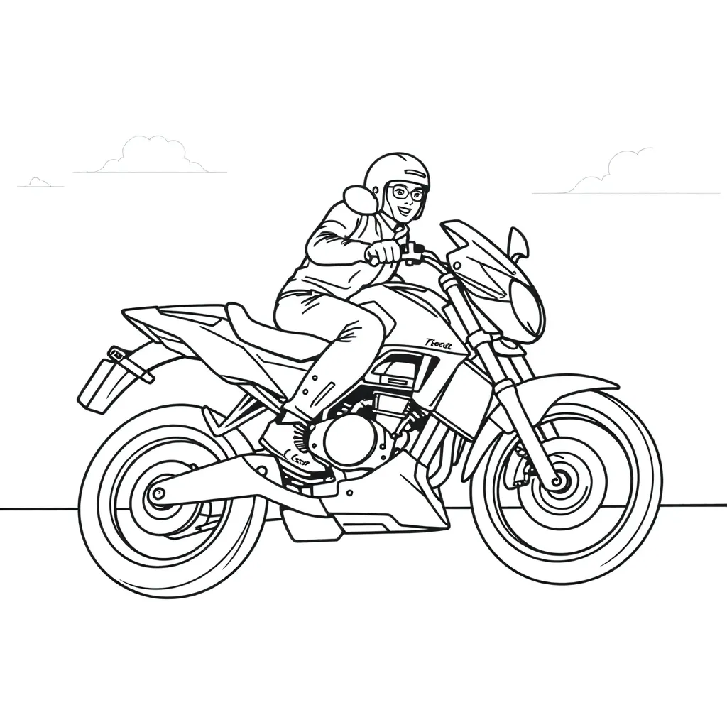 Motorbike coloring page