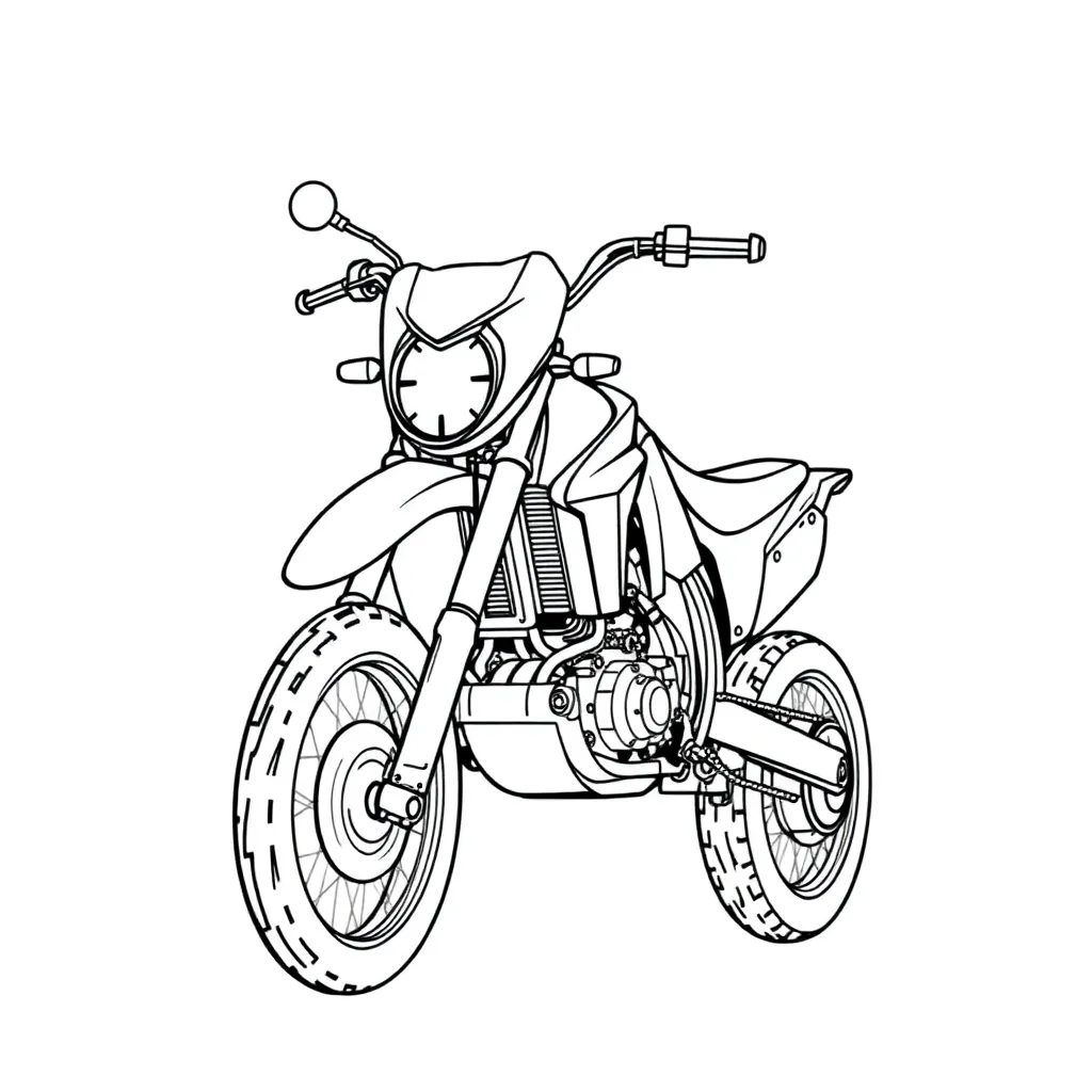 Motorbike coloring page