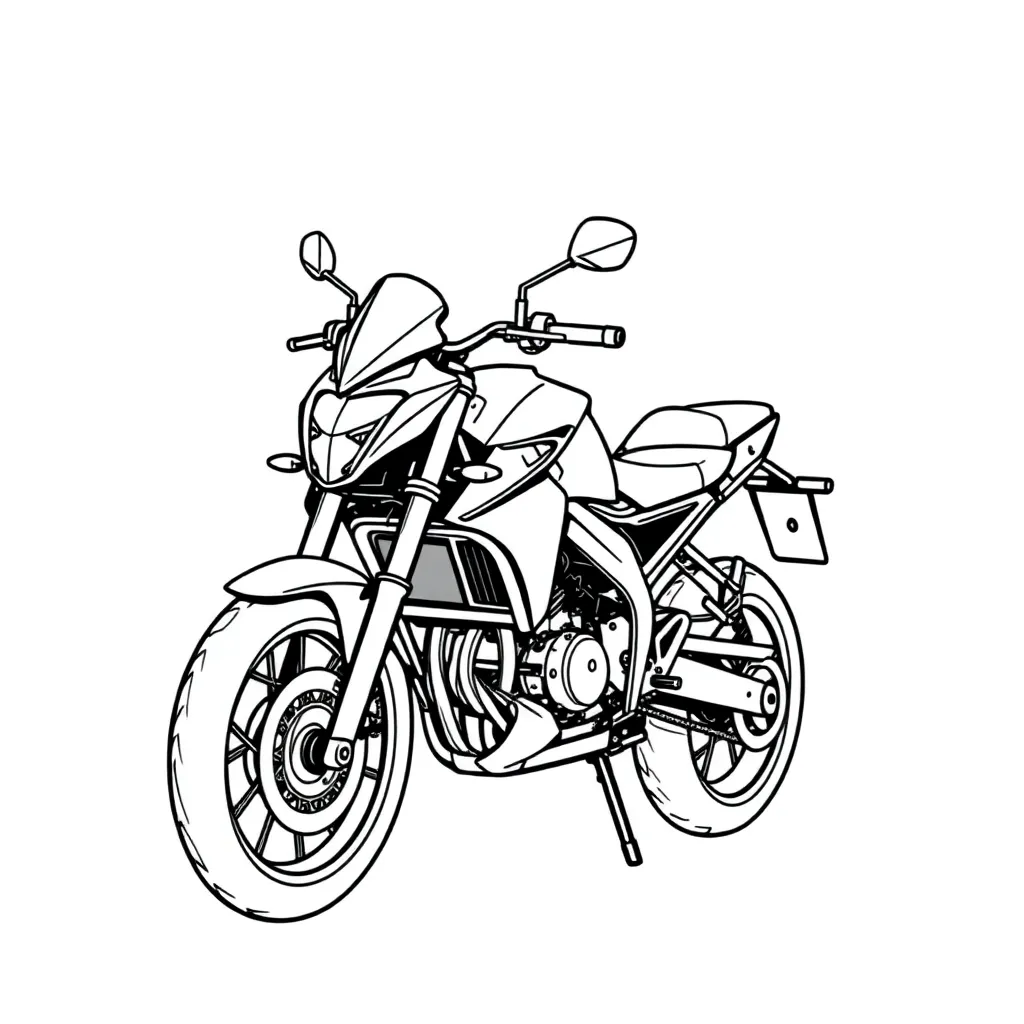 Motorbike coloring page