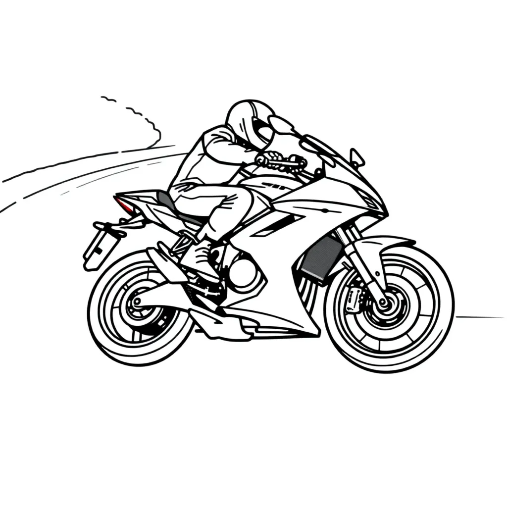 Motorbike coloring page