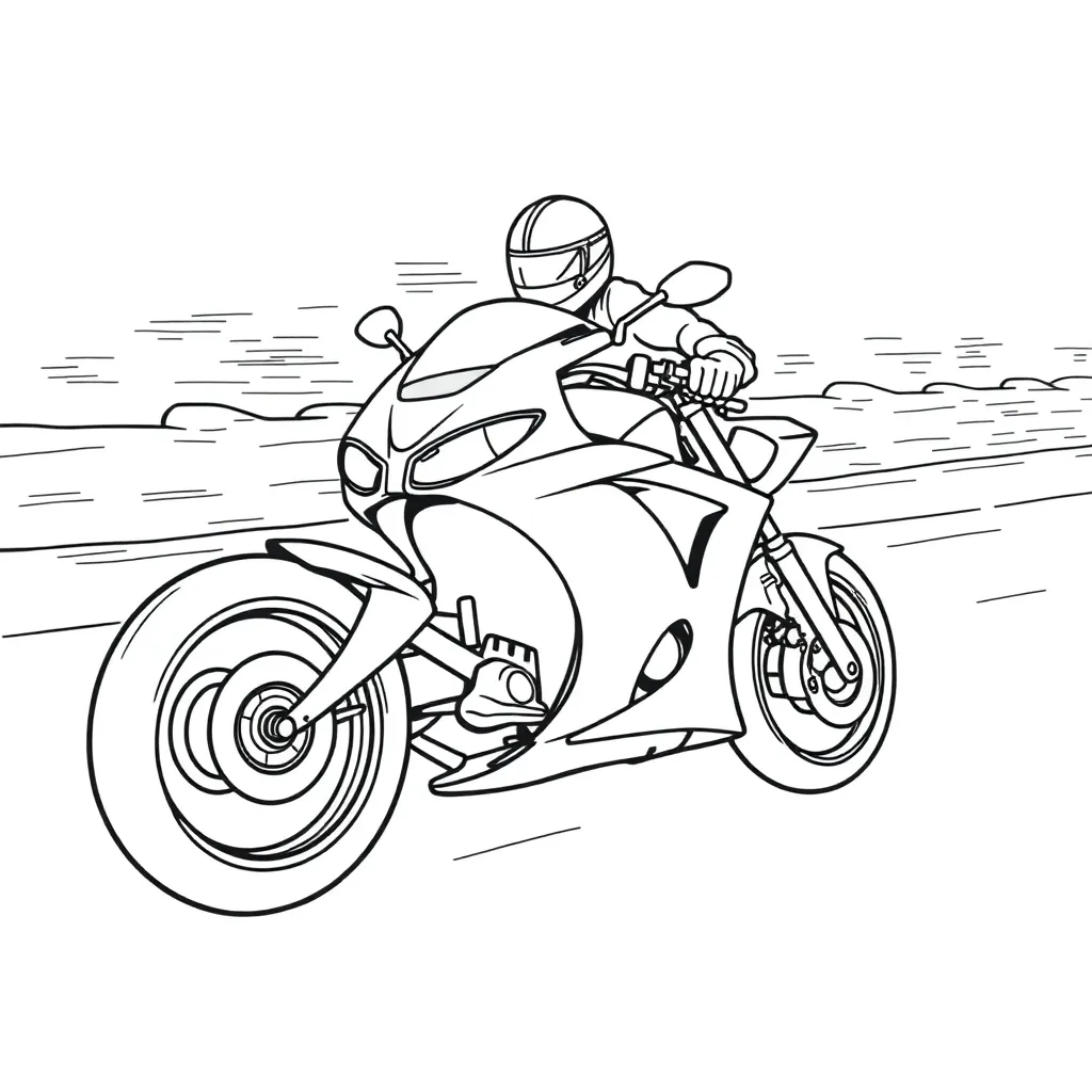 Motorbike coloring page