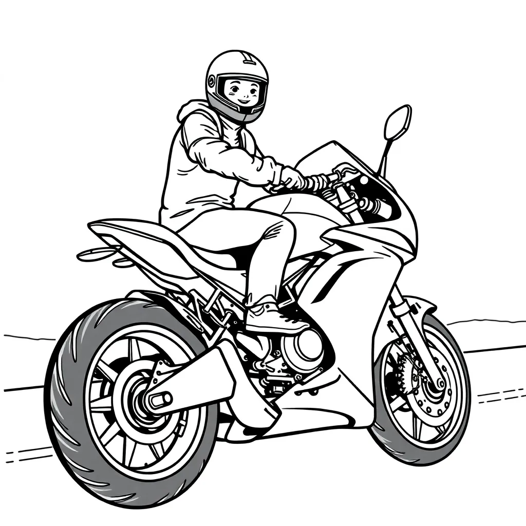Motorbike coloring page
