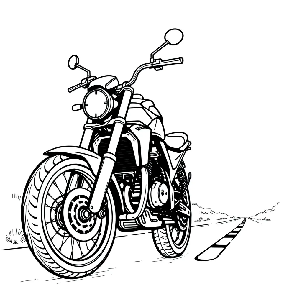 Motorbike coloring page