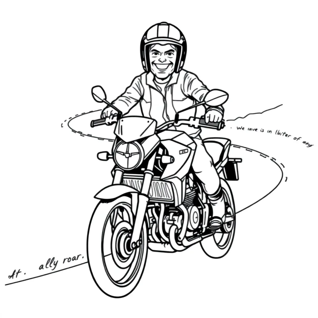 Motorbike coloring page