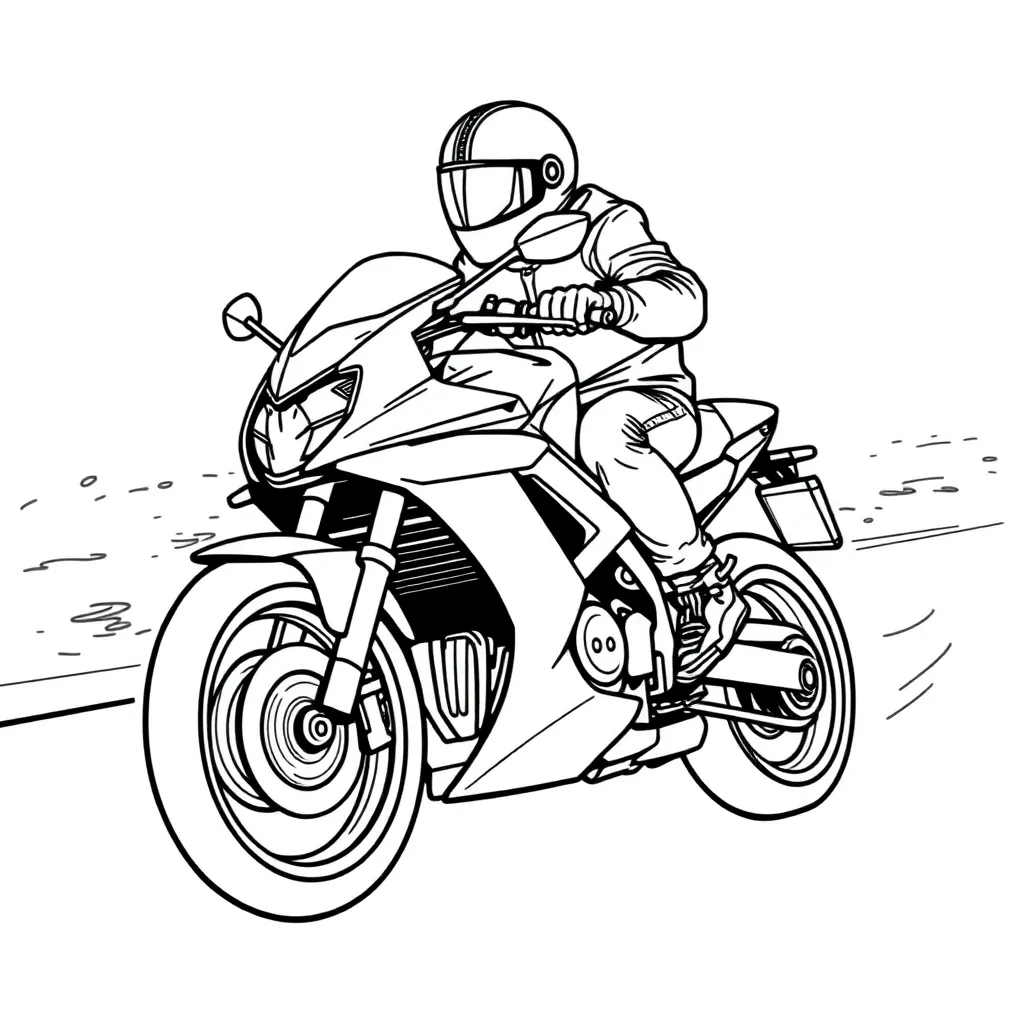 Motorbike coloring page