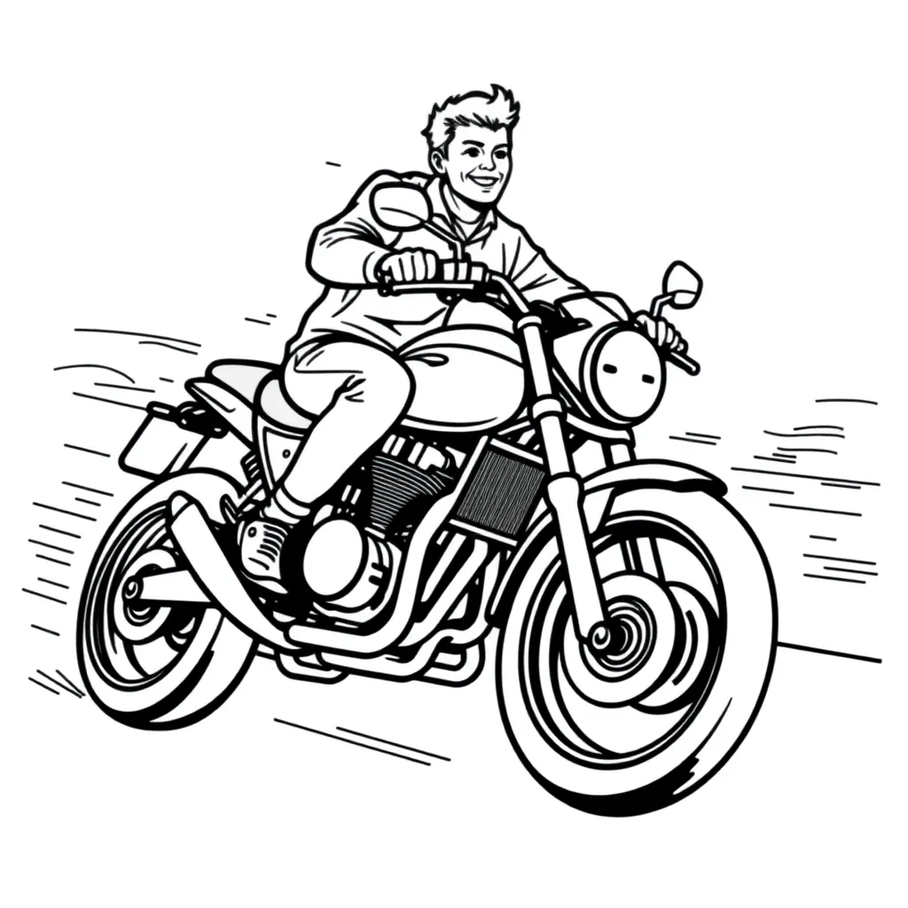Motorbike coloring page