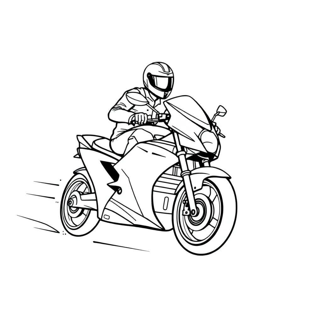Motorbike coloring page
