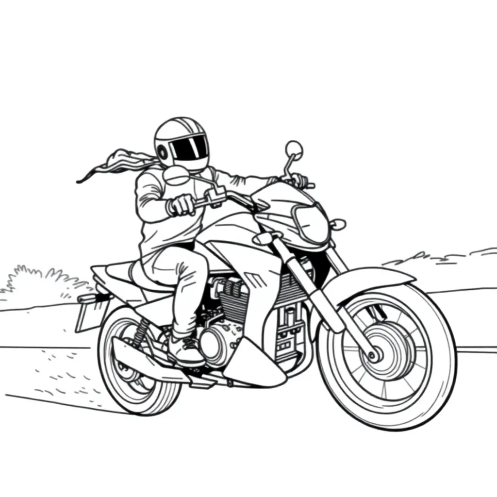 Motorbike coloring page
