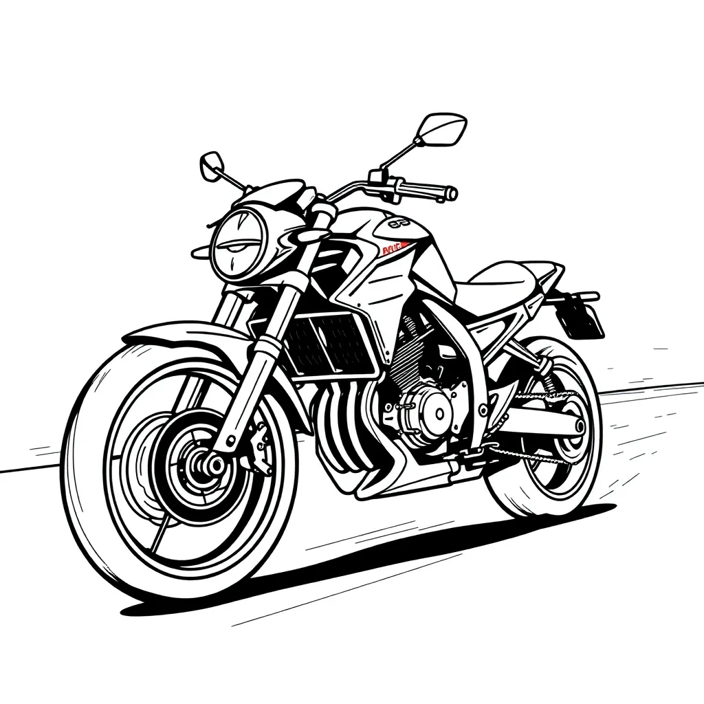 Motorbike coloring page