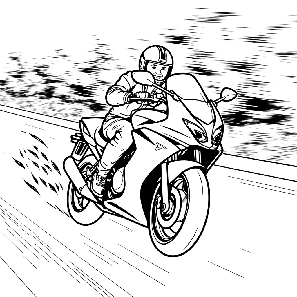 Motorbike coloring page