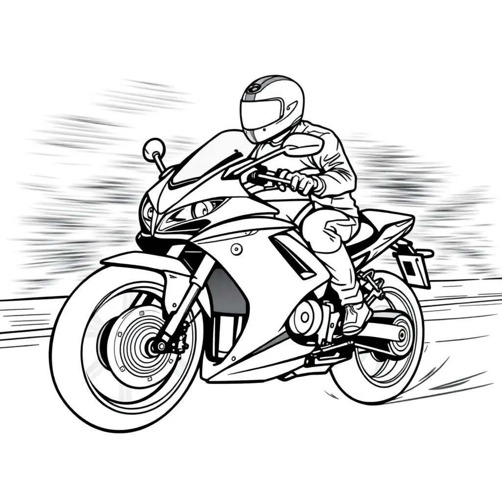 Motorbike coloring page