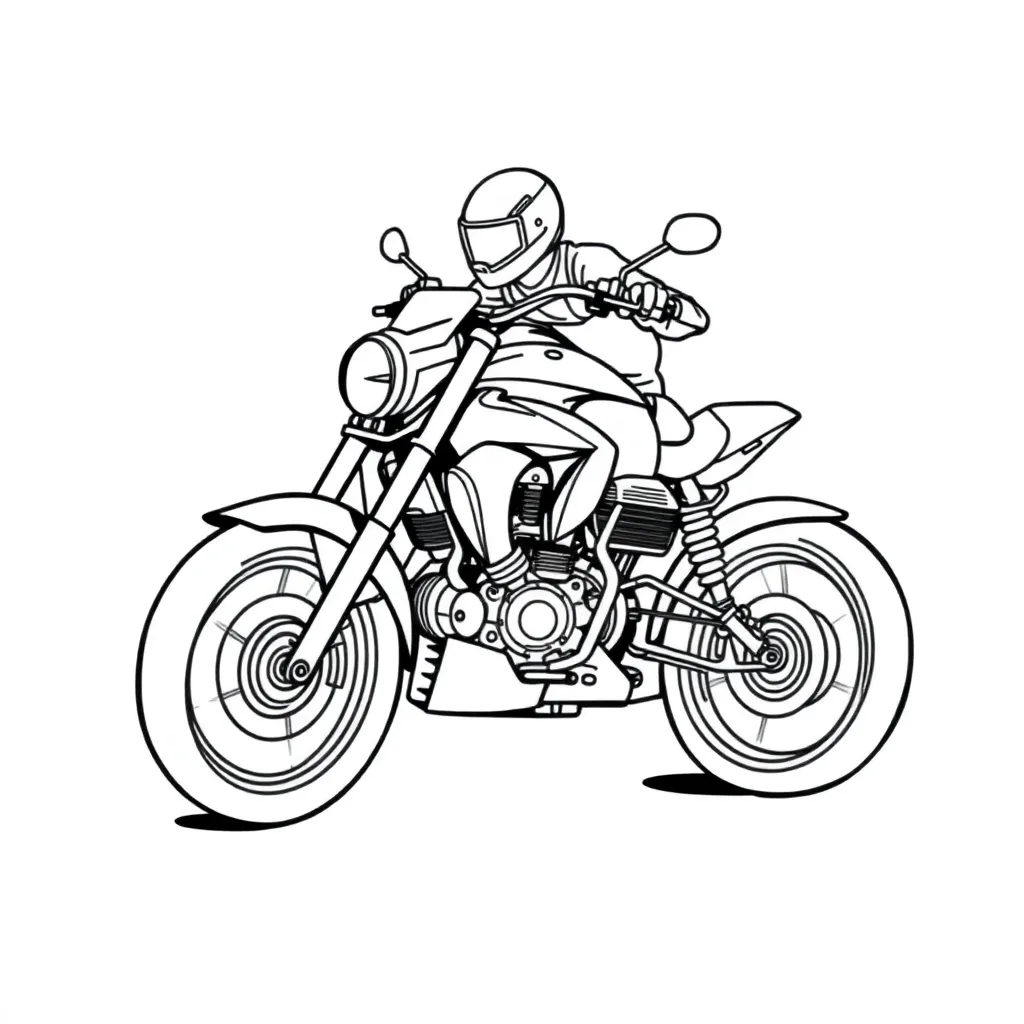 Motorbike coloring page