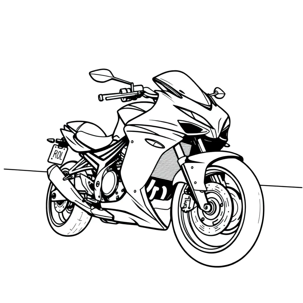 Motorbike coloring page